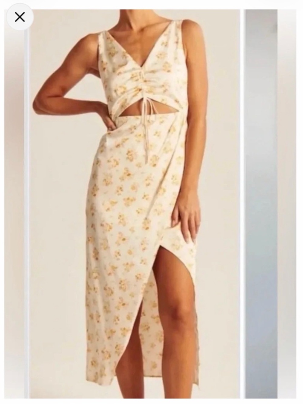 Abercrombie & Fitch Cream and Yellow Floral Maxi Dress
